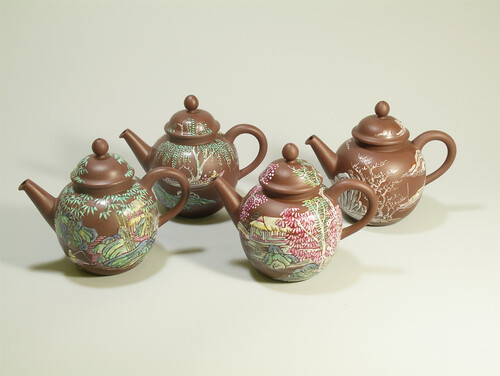 彩繪四時長樂壺