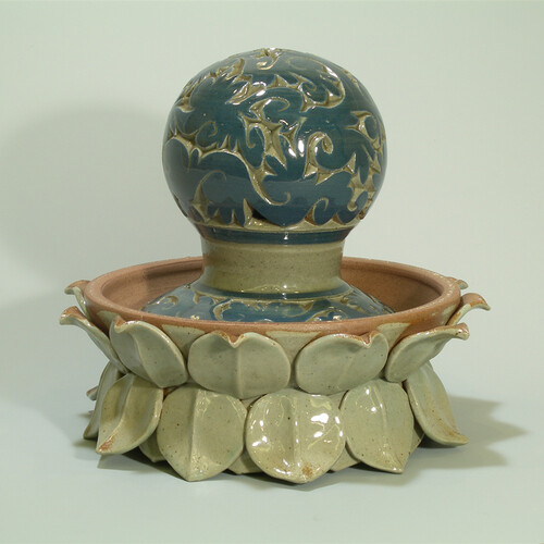 手拉蓮花球香爐